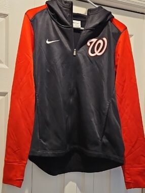 Men's Washington Nationals Nike Authentic Collection Performance Full Zip Hoodie